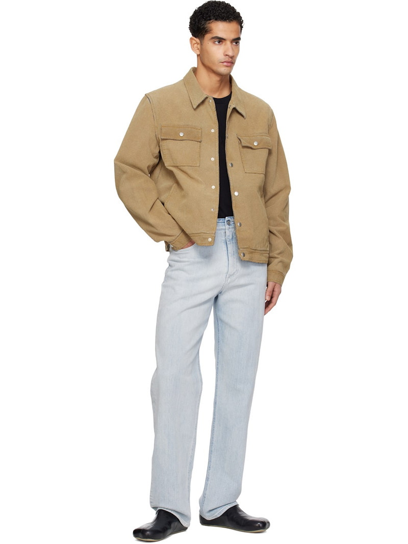 MM6 Maison Margiela Beige Trucker Faux-Suede Jacket outlook