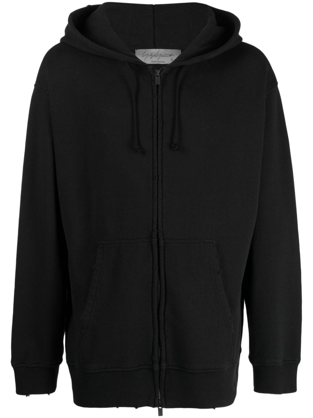 Yohji Yamamoto ripped cotton hooded jacket | REVERSIBLE
