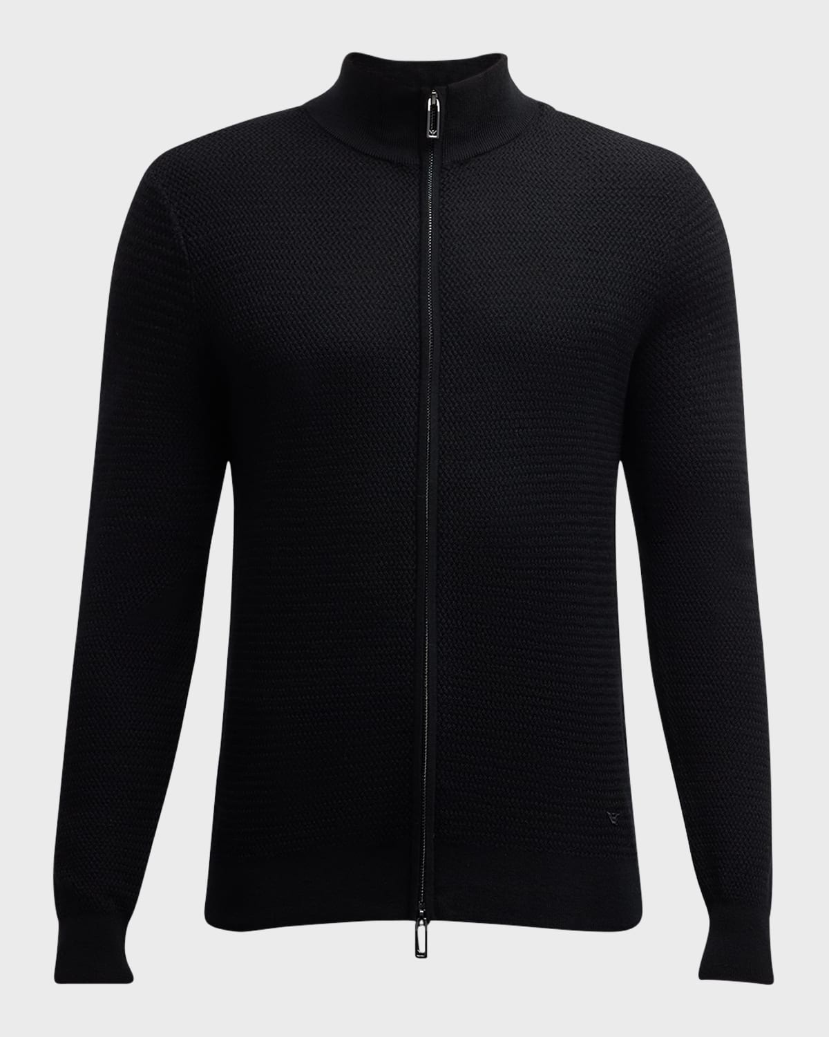 Men's Textured Full-Zip Sweater - 1