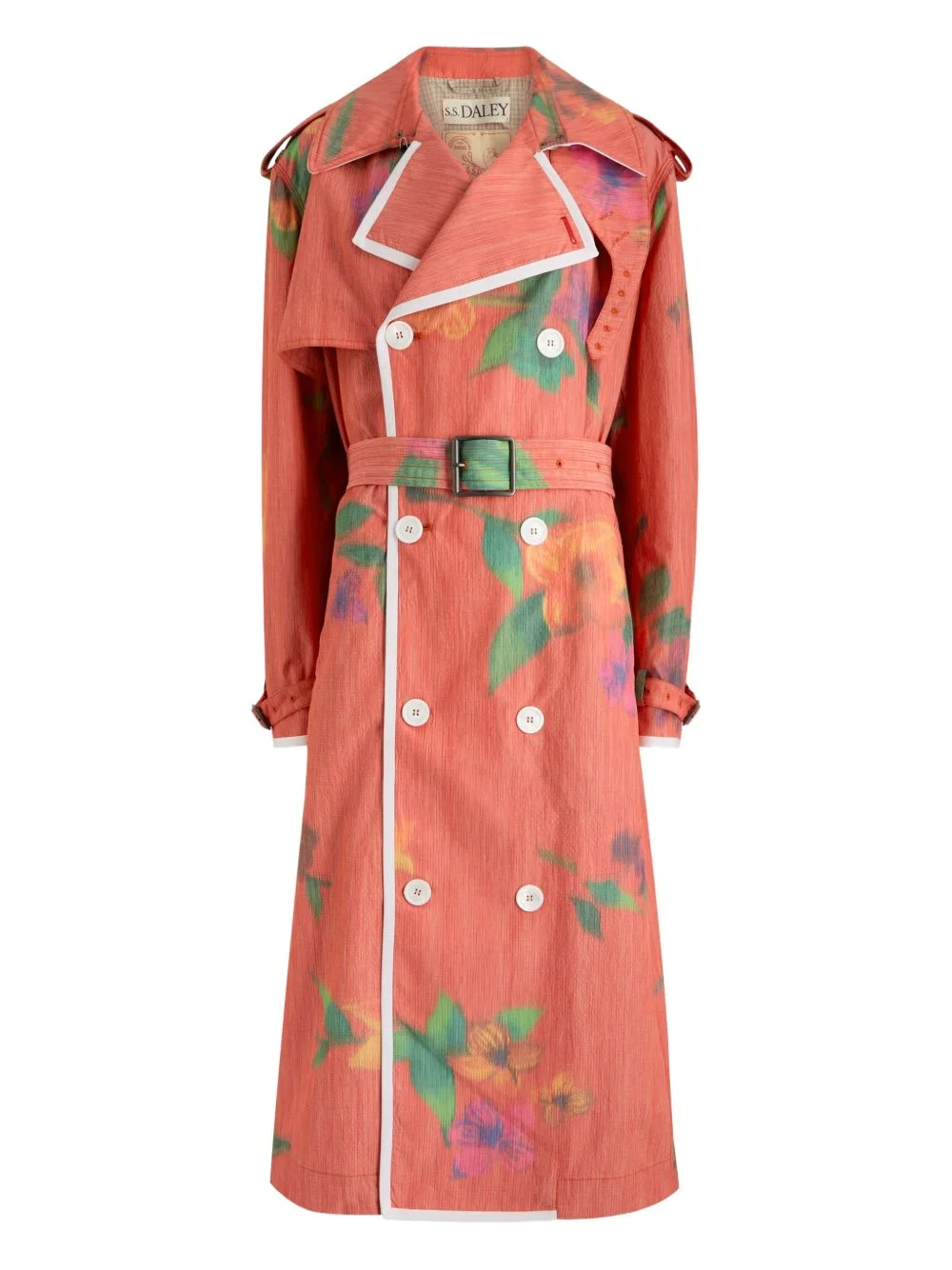 Edna floral belted trench coat - 1
