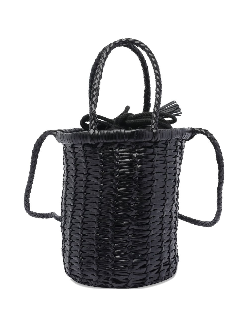 braided leather bucket bag - 2