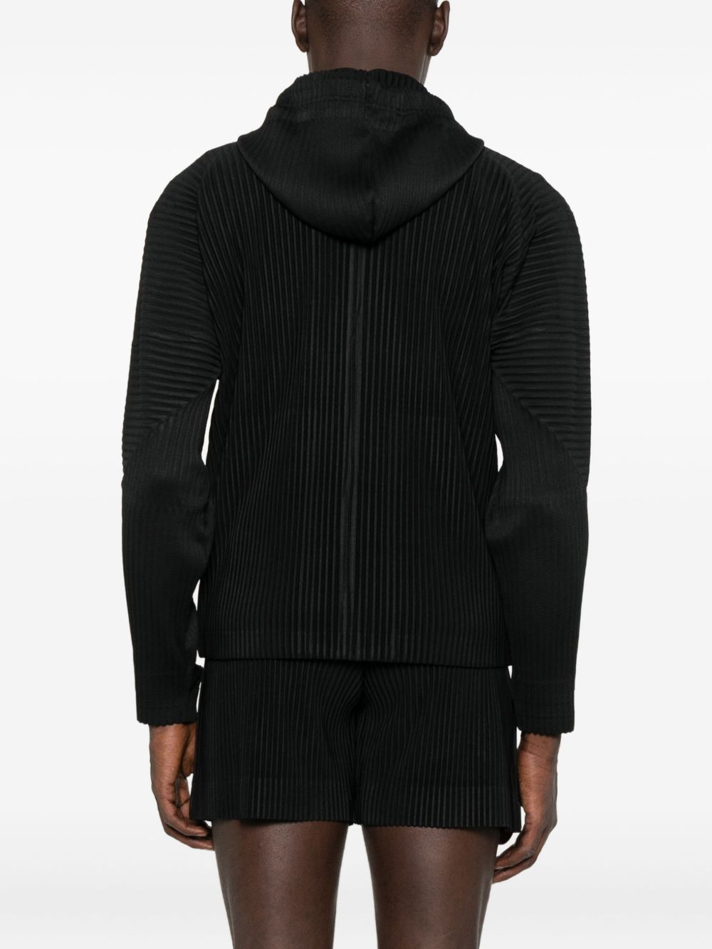 fully-pleated zip-up hoodie - 4