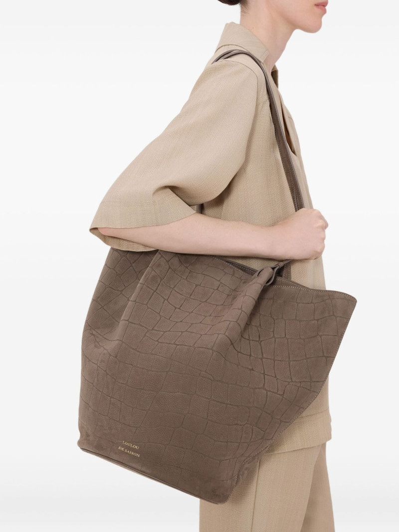 Loulou de Saison Rudy crocodile-effect tote bag outlook