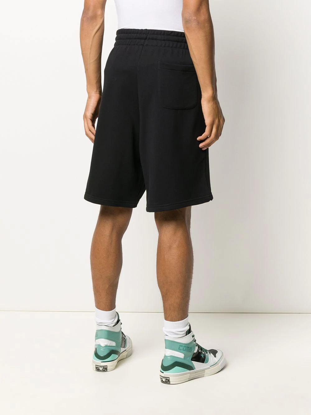 logo print track shorts - 4