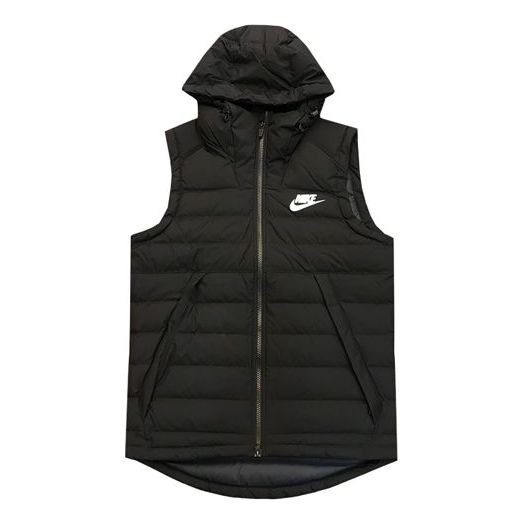 Nike Nike MENS Casual Sports Hooded Vest Black AJ7951 010 REVERSIBLE