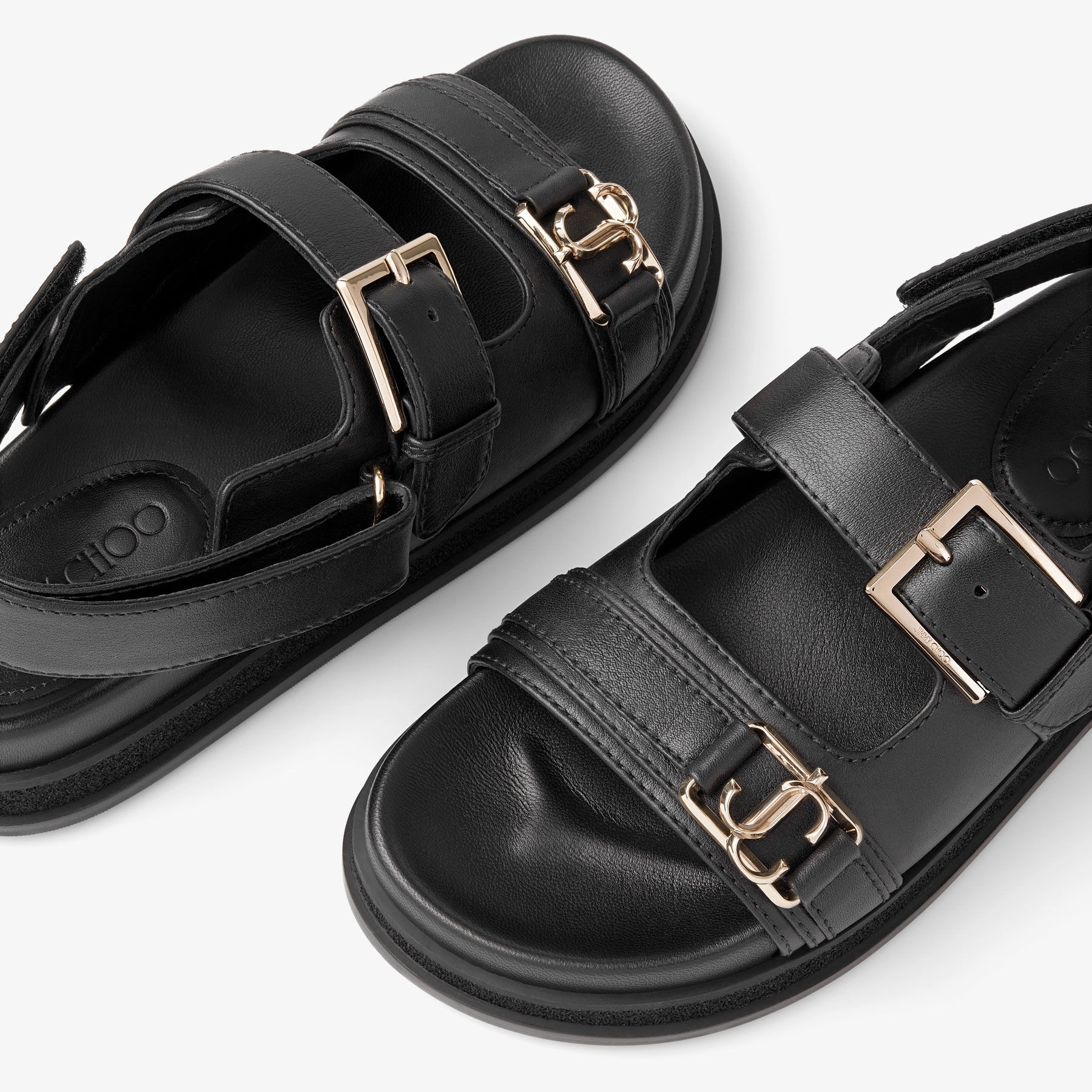 Elyn Flat
Black Calf Leather Flat Sandals - 3