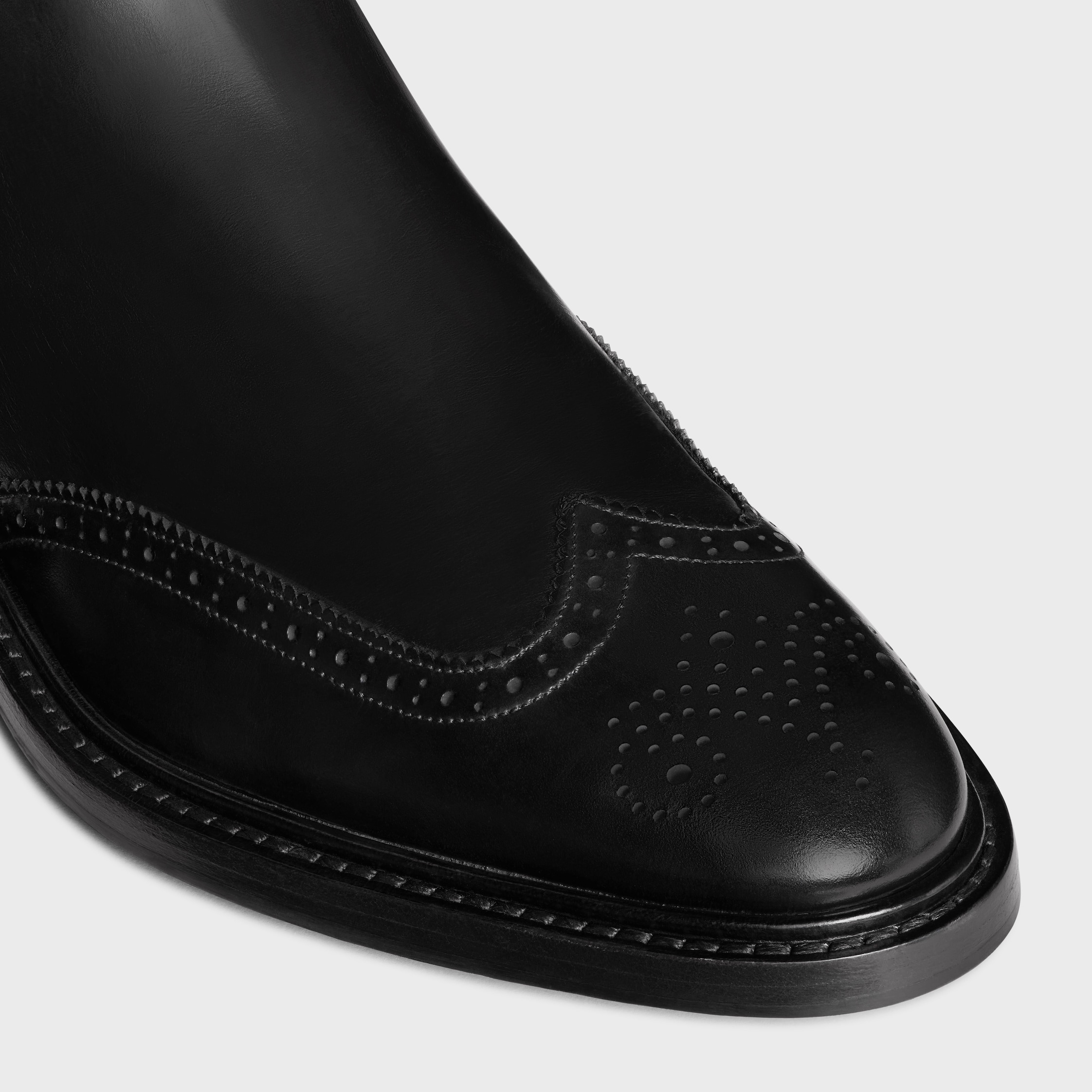 CELINE DONAVAN CHELSEA BOOT WITH BROGUES in POLISHED BULL - 4