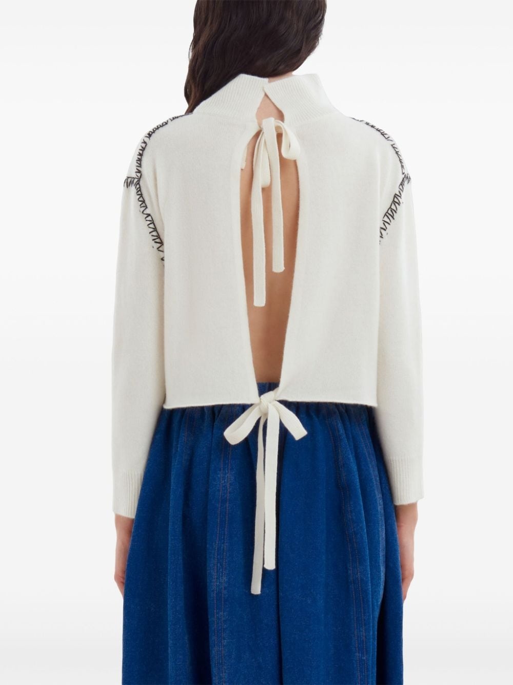 decorative-stitching jumper - 4