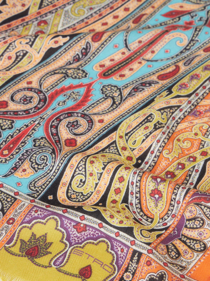 PAISLEY SILK AND CASHMERE SCARF - 3