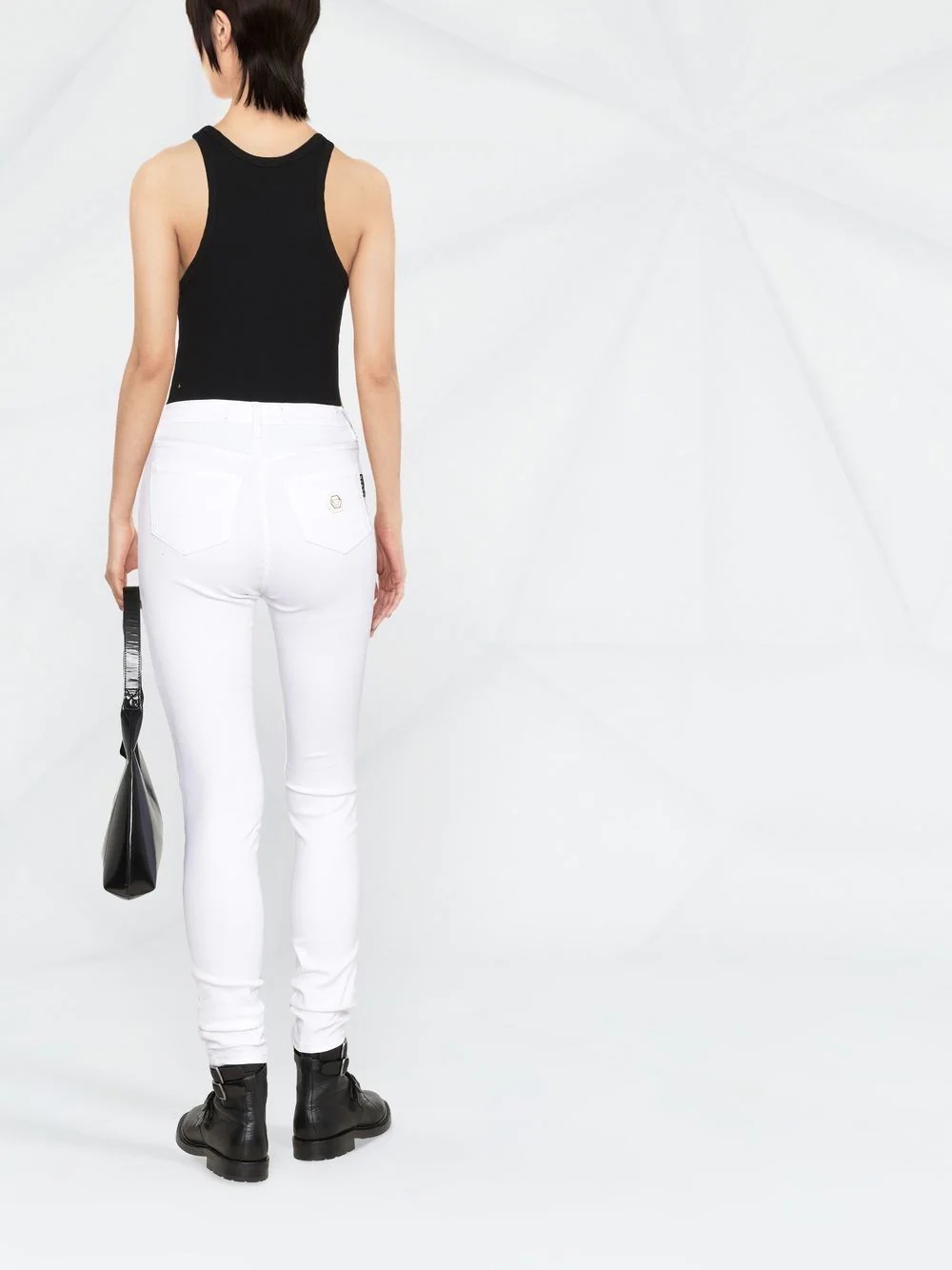 Biker high-waisted skinny jeans - 4