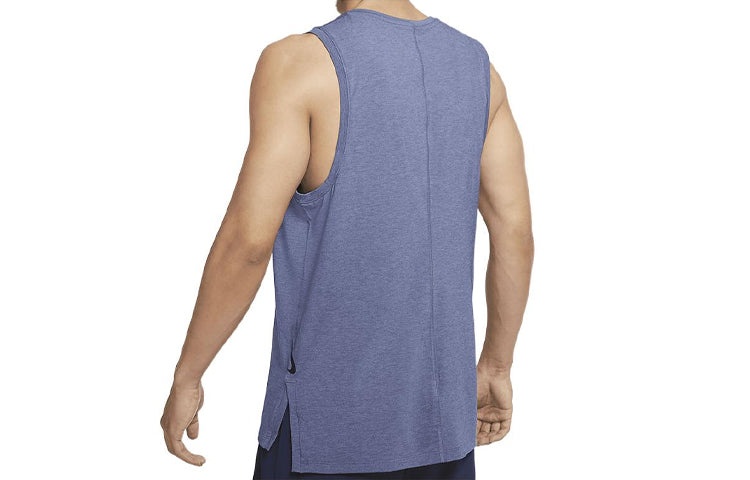 Men's Nike Solid Color Gym Running Training Sports Blue Gray Vest BV4037-410 - 2