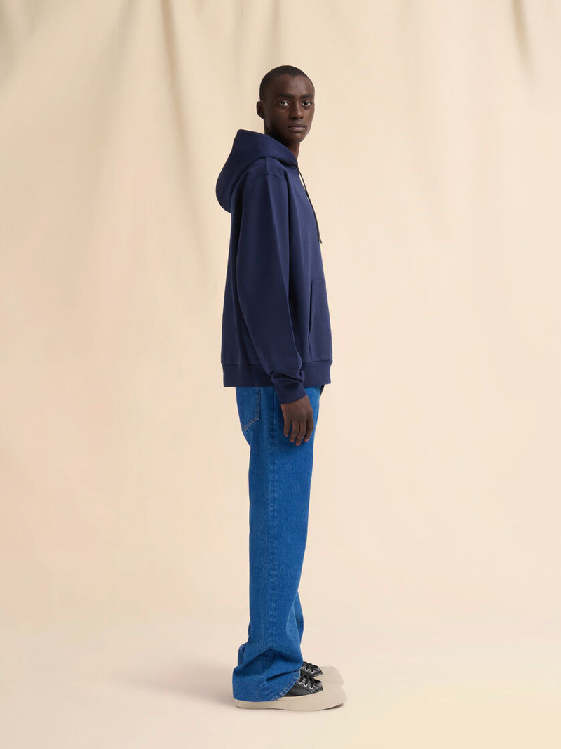 BLUE BIO COTTON HOODIE WITH MARNI PRINT 5