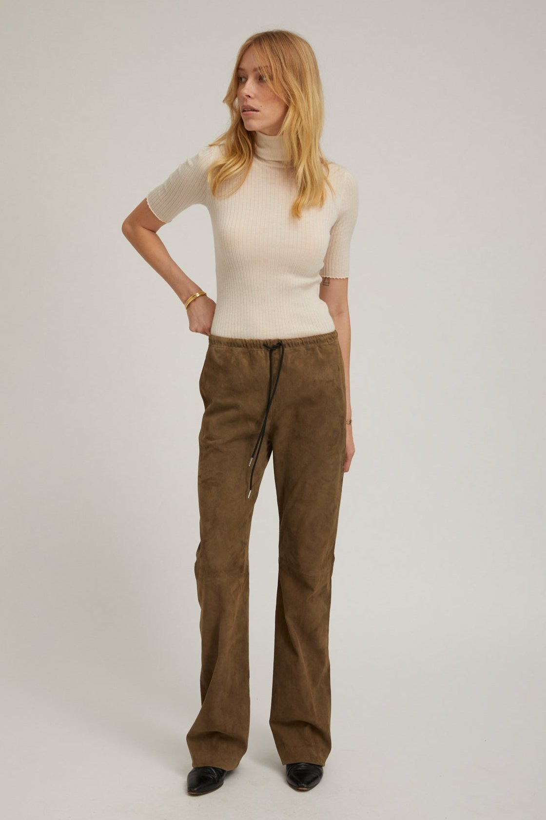 CHALK CASHMERE TURTLENECK - 3