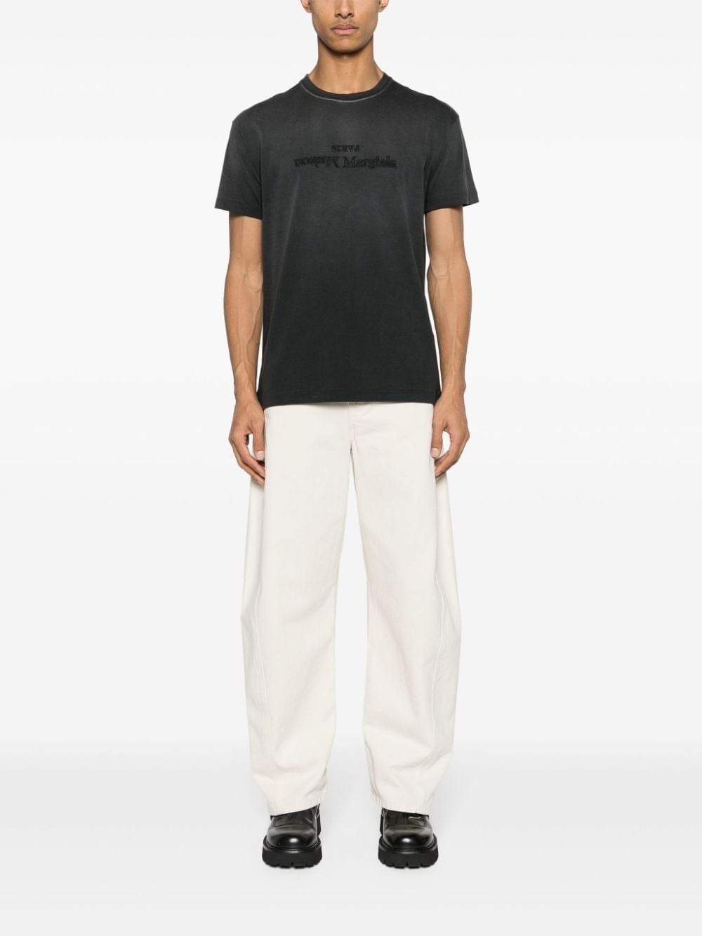 Reverse logo-print cotton T-shirt - 3