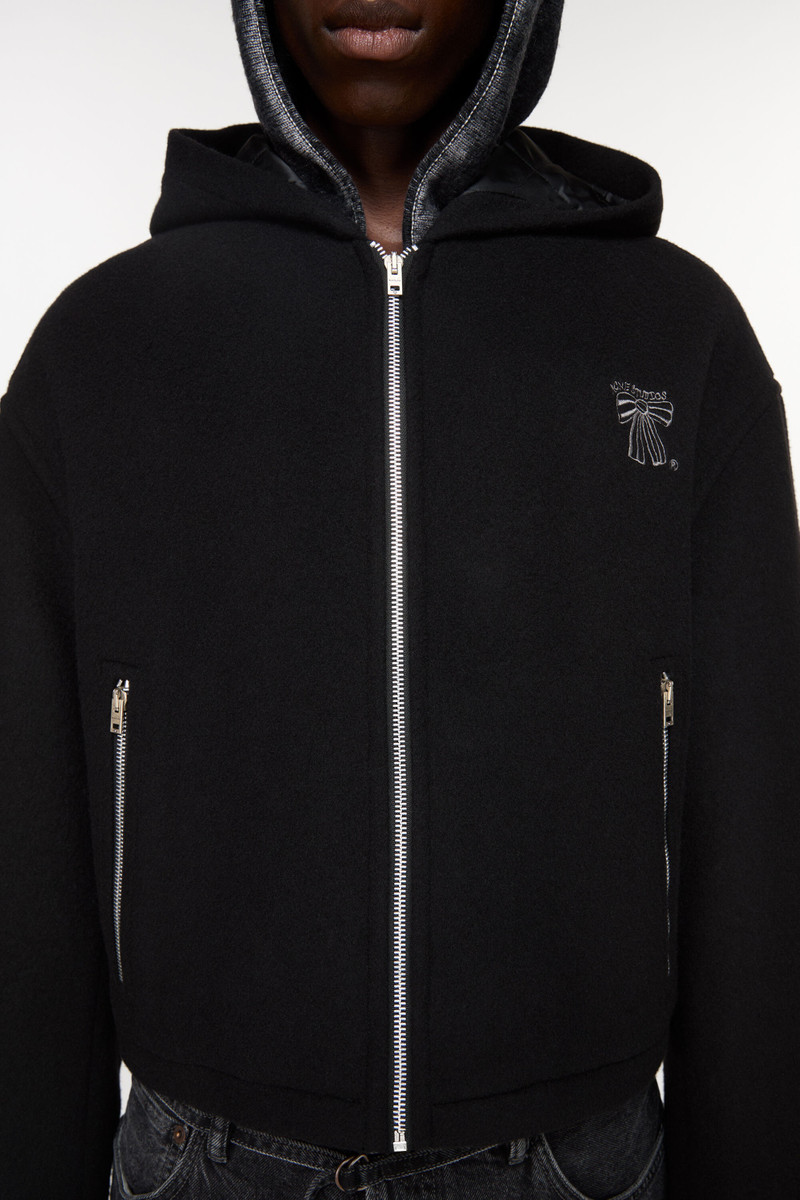 Hooded jacket wool blend - Black 6