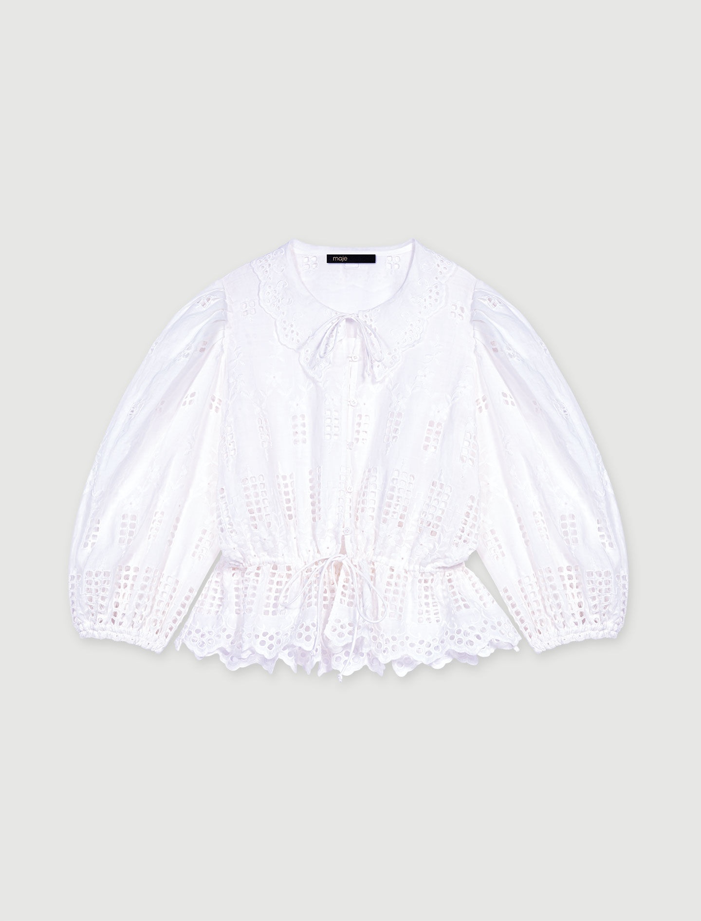 Embroidered ramie blouse - 1