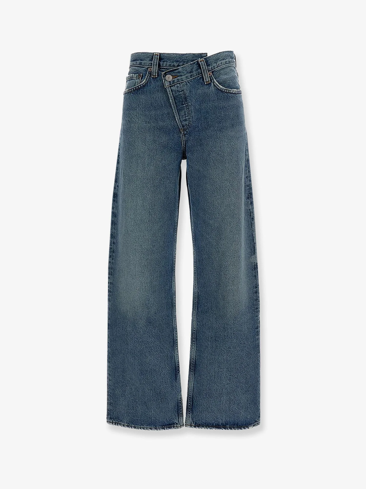 Regenerative Cotton Jeans With Distressed Profiles - 1