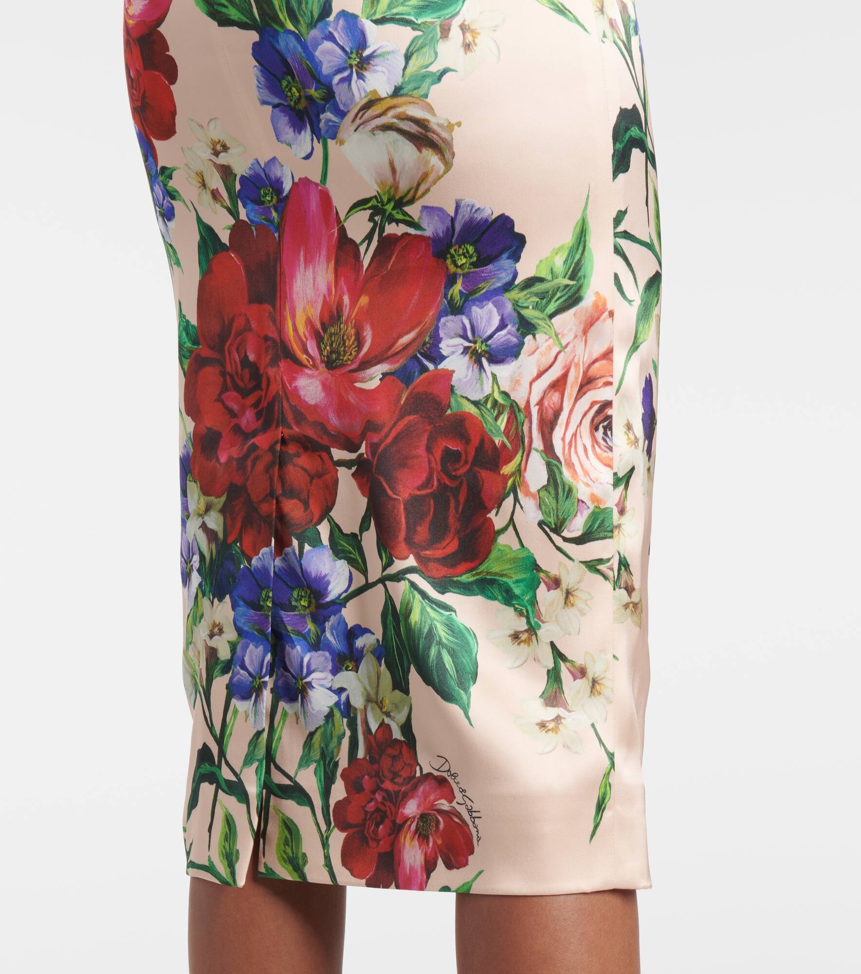 Floral satin midi dress - 5