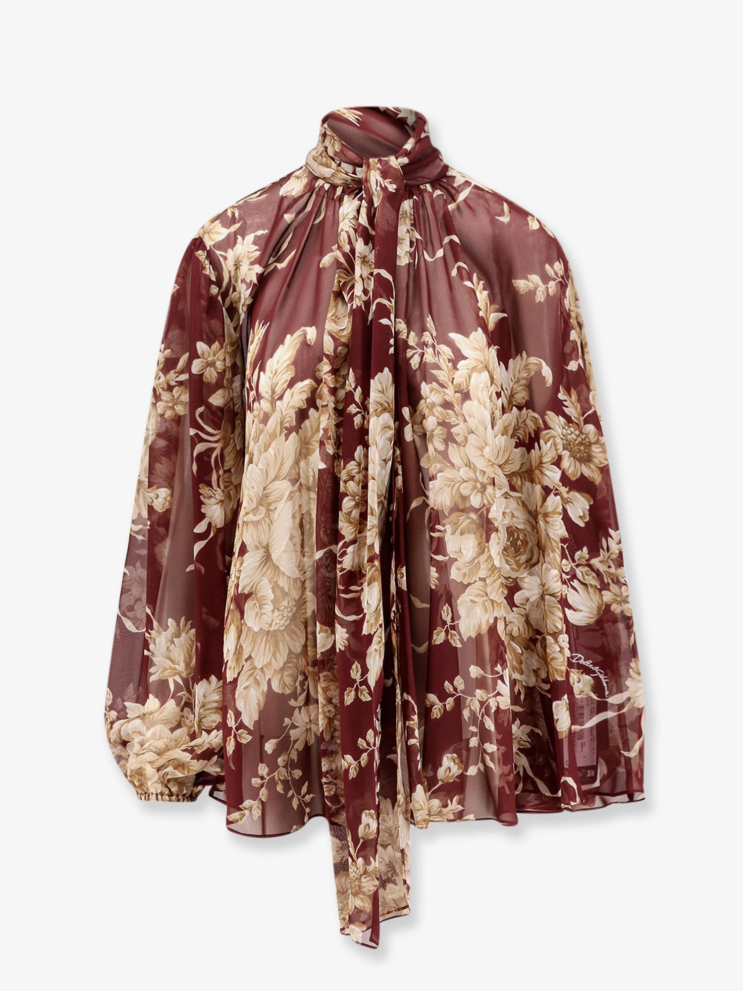 Chiffon Shirt With Rose Print - 1