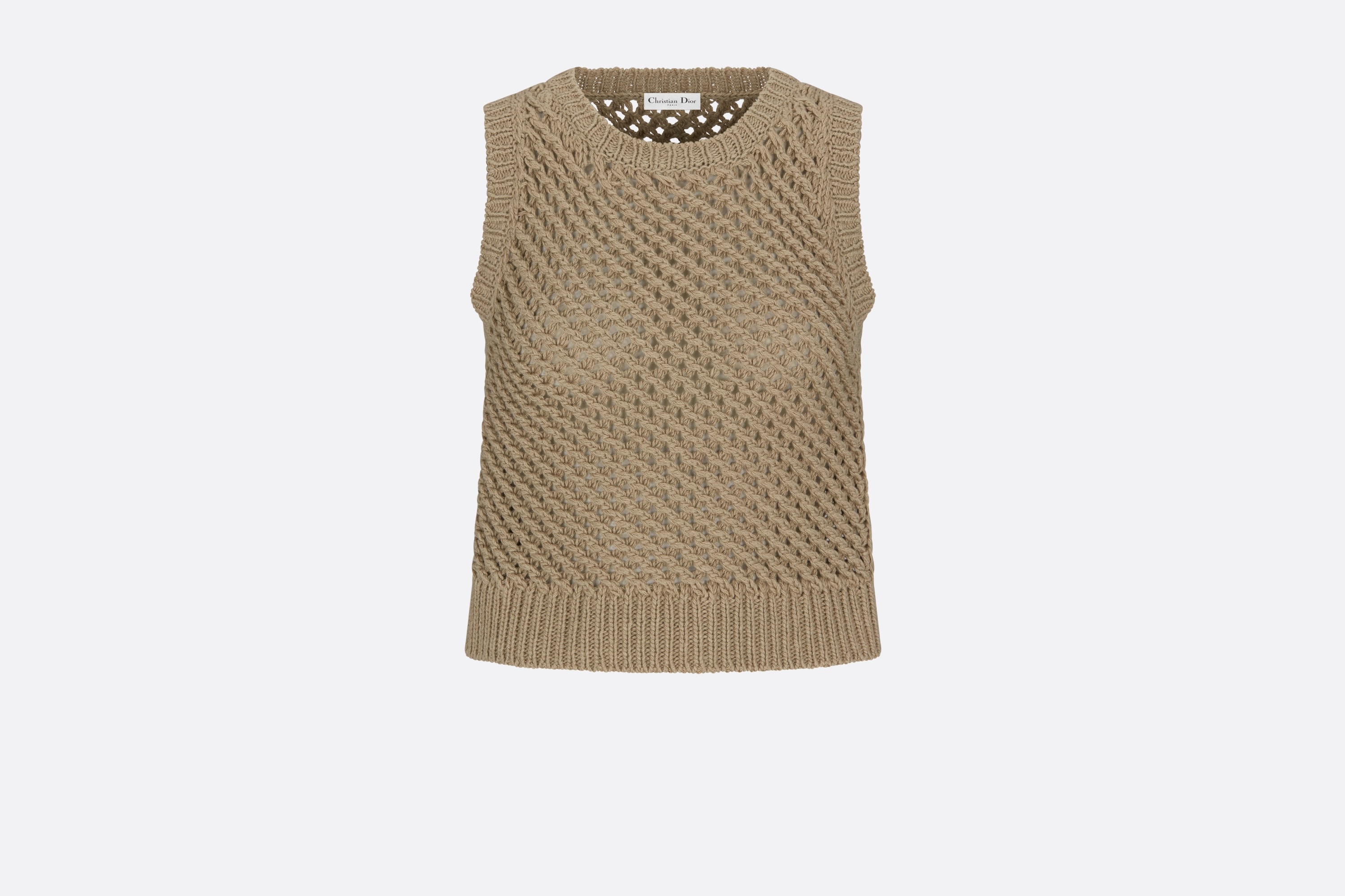 Sleeveless Short Sweater - 1