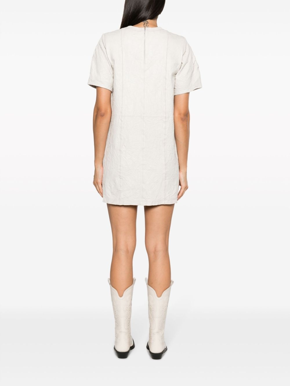 Riddy crinkled leather minidress - 4