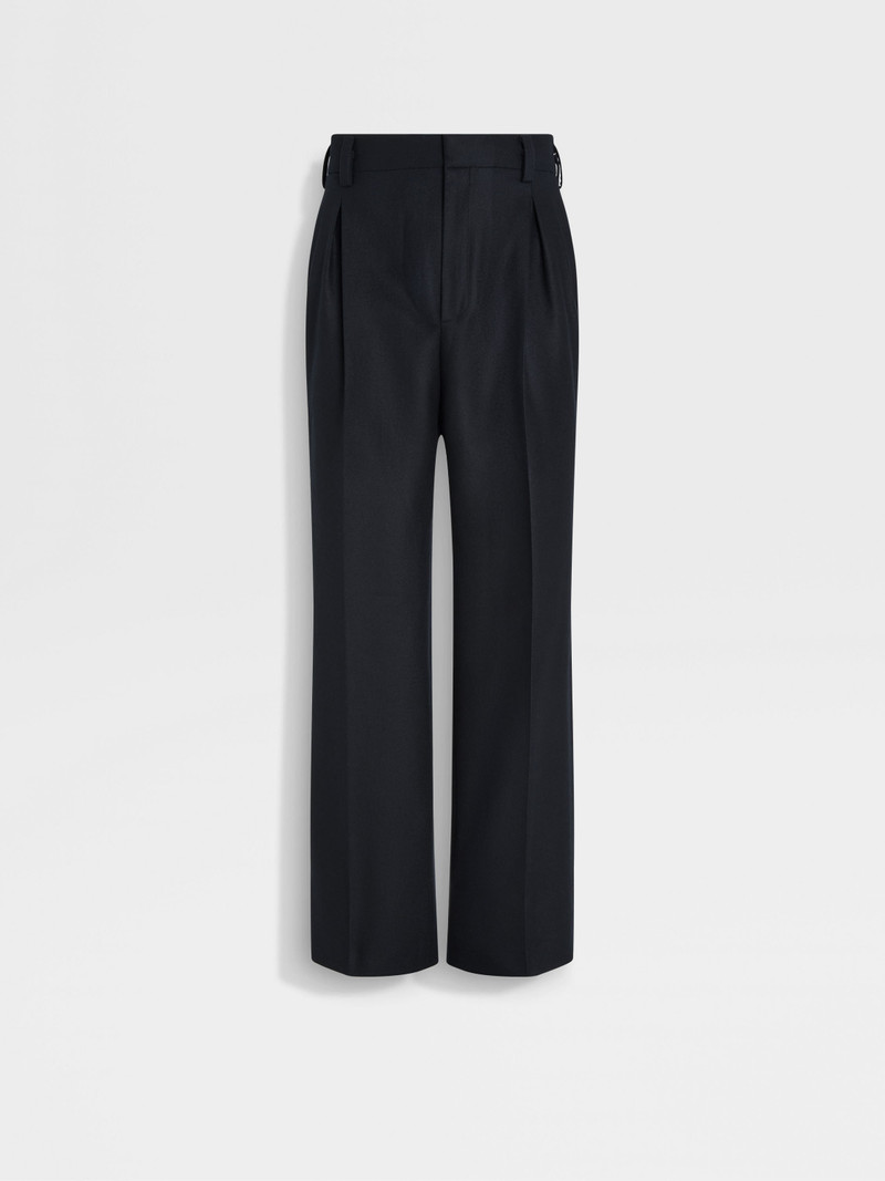 BLACK MÉLANGE WOOL PANTS 1