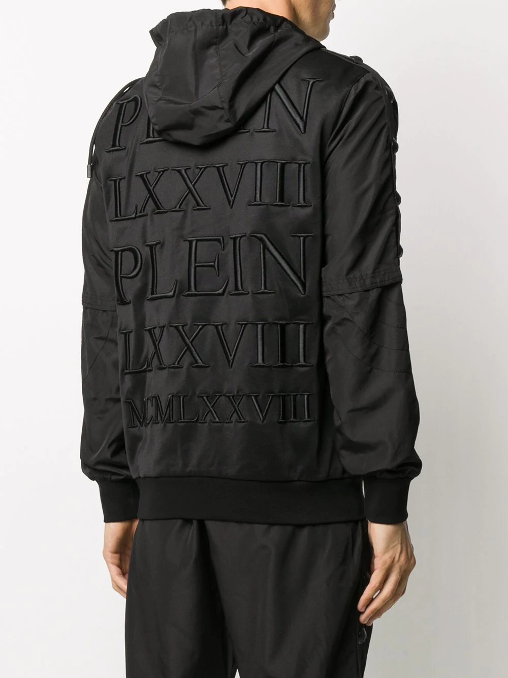 embroidered-back hooded jacket - 4