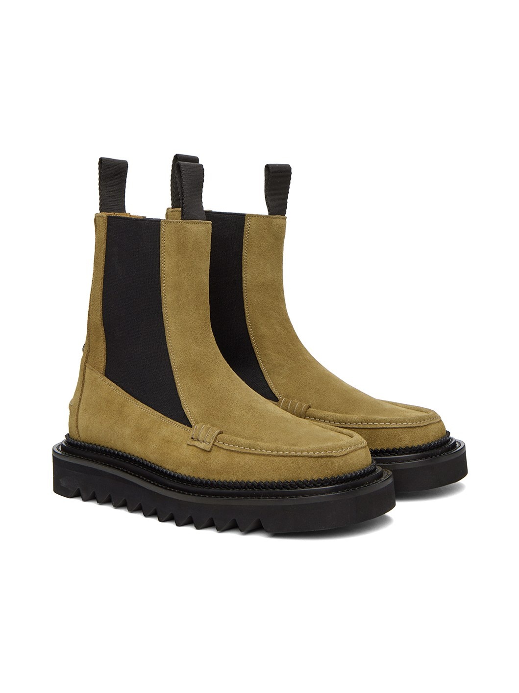 Khaki Suede Chelsea Boots - 4