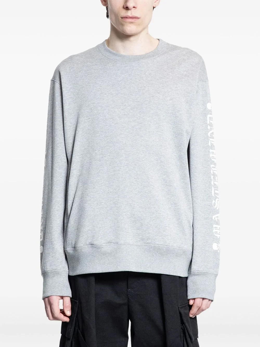 skull-print logo cotton sweatshirt - 1