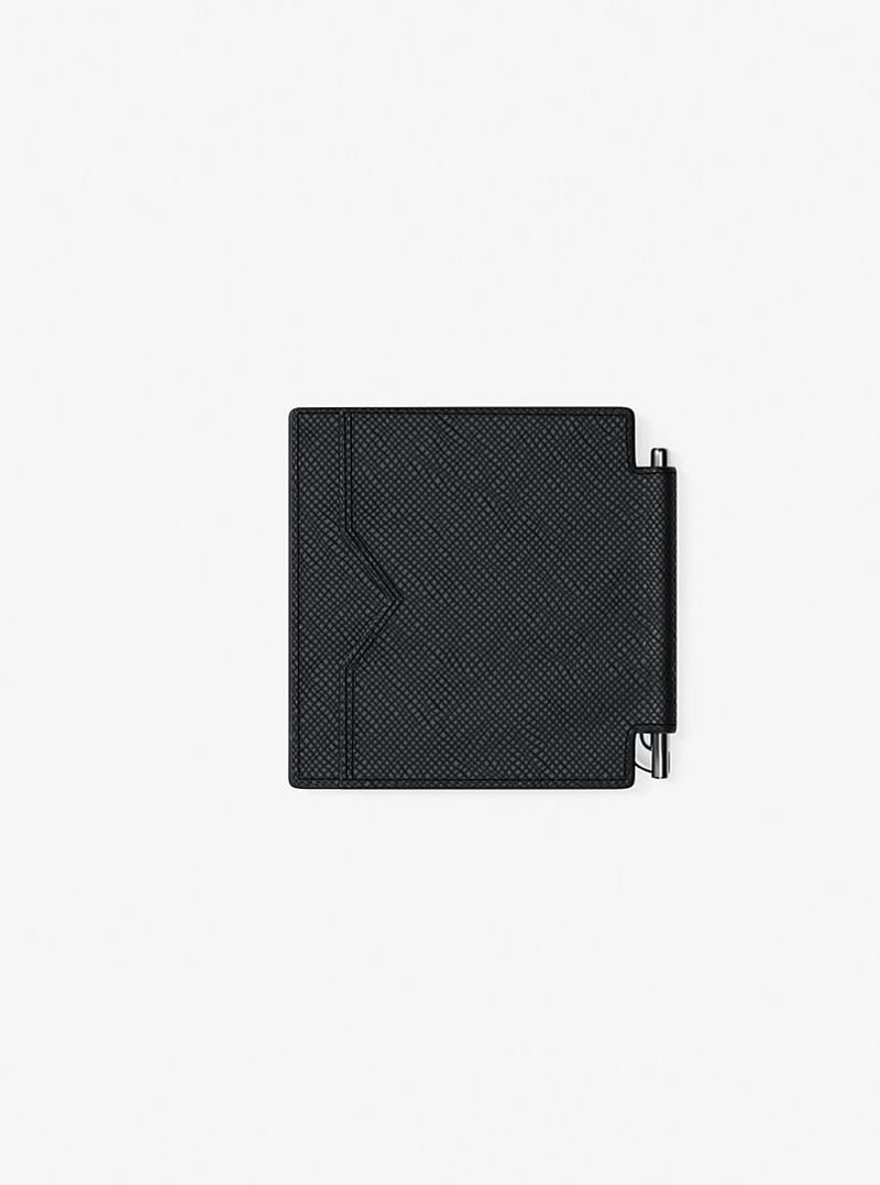 Edison Scratch-Resistant Leather Card Case with Money Clip 3