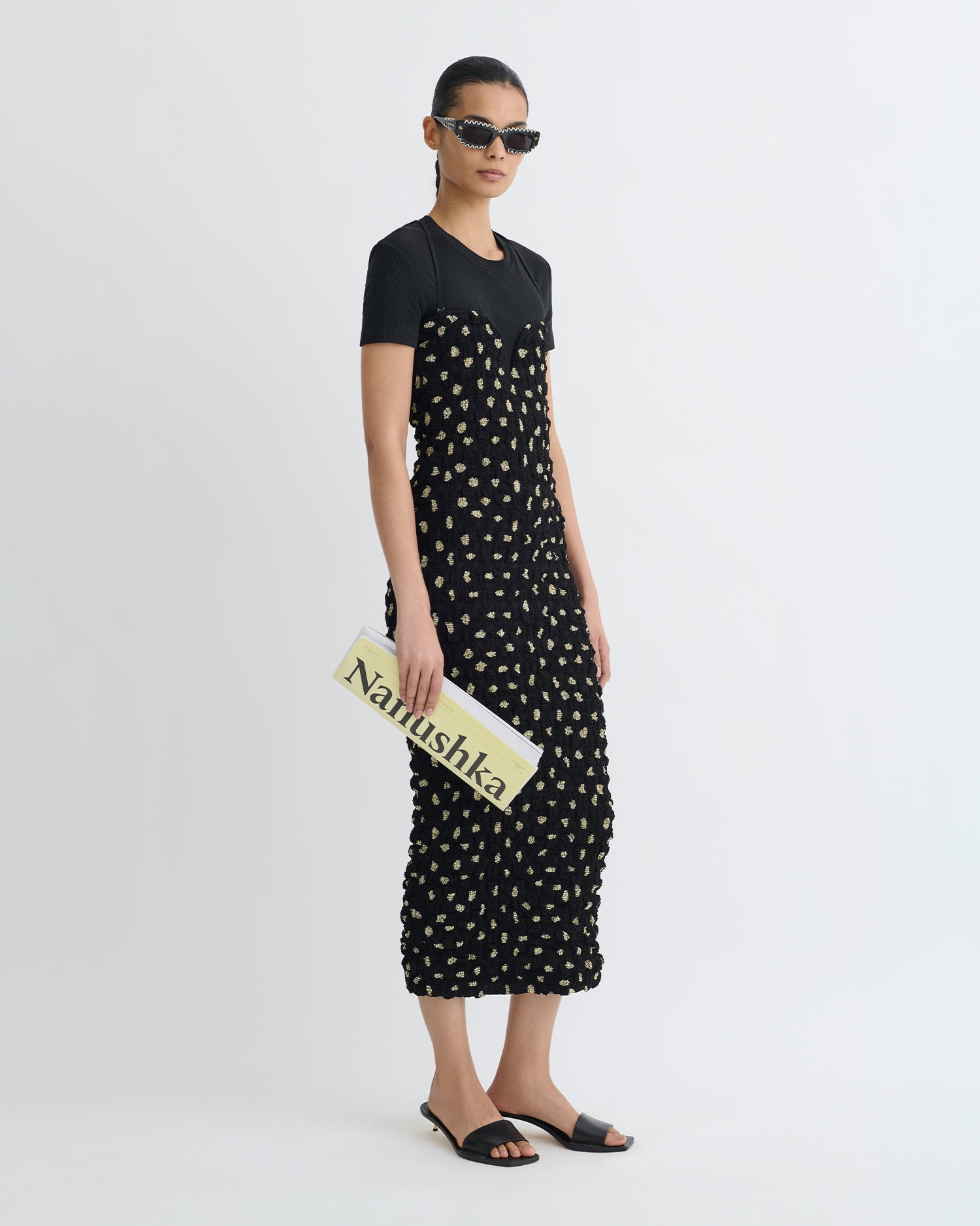 Seersucker Tech Chiffon Midi Dress - 3