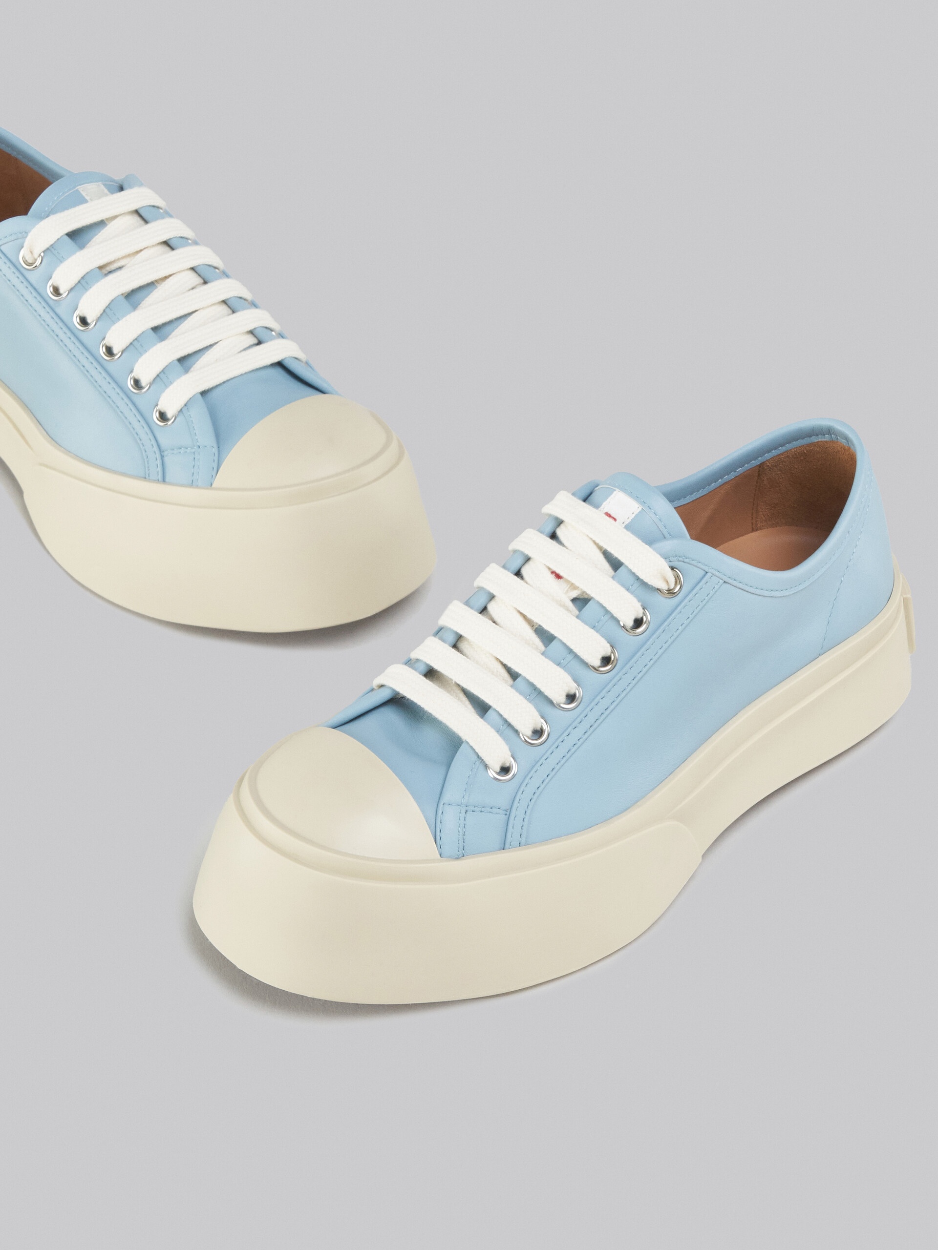LIGHT BLUE NAPPA LEATHER PABLO LACE-UP SNEAKER - 5