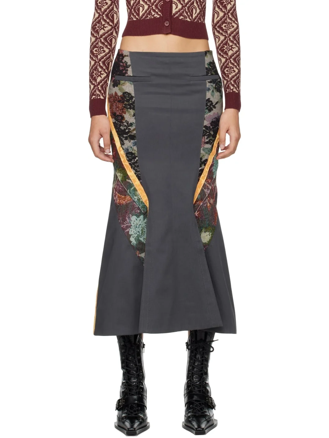 Multicolor Regenerated Midi Skirt - 1