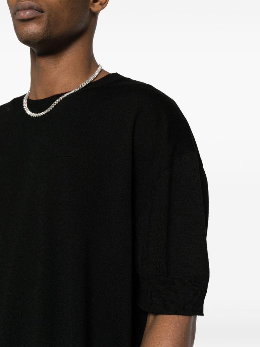 short-sleeve wool jumper - 5