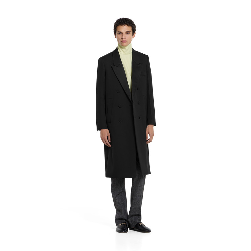 GUCCI Double wool and satin coat outlook