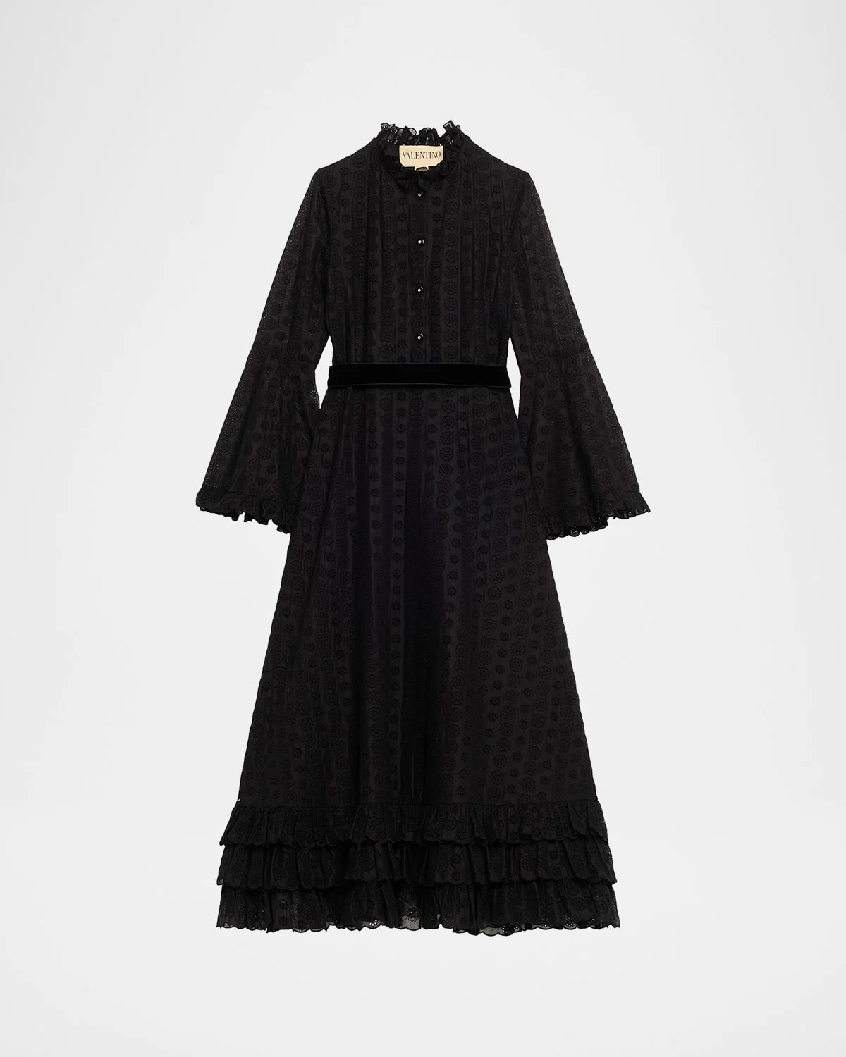 Daisy Sangallo Ruffle Trim Belted Midi Dress - 1