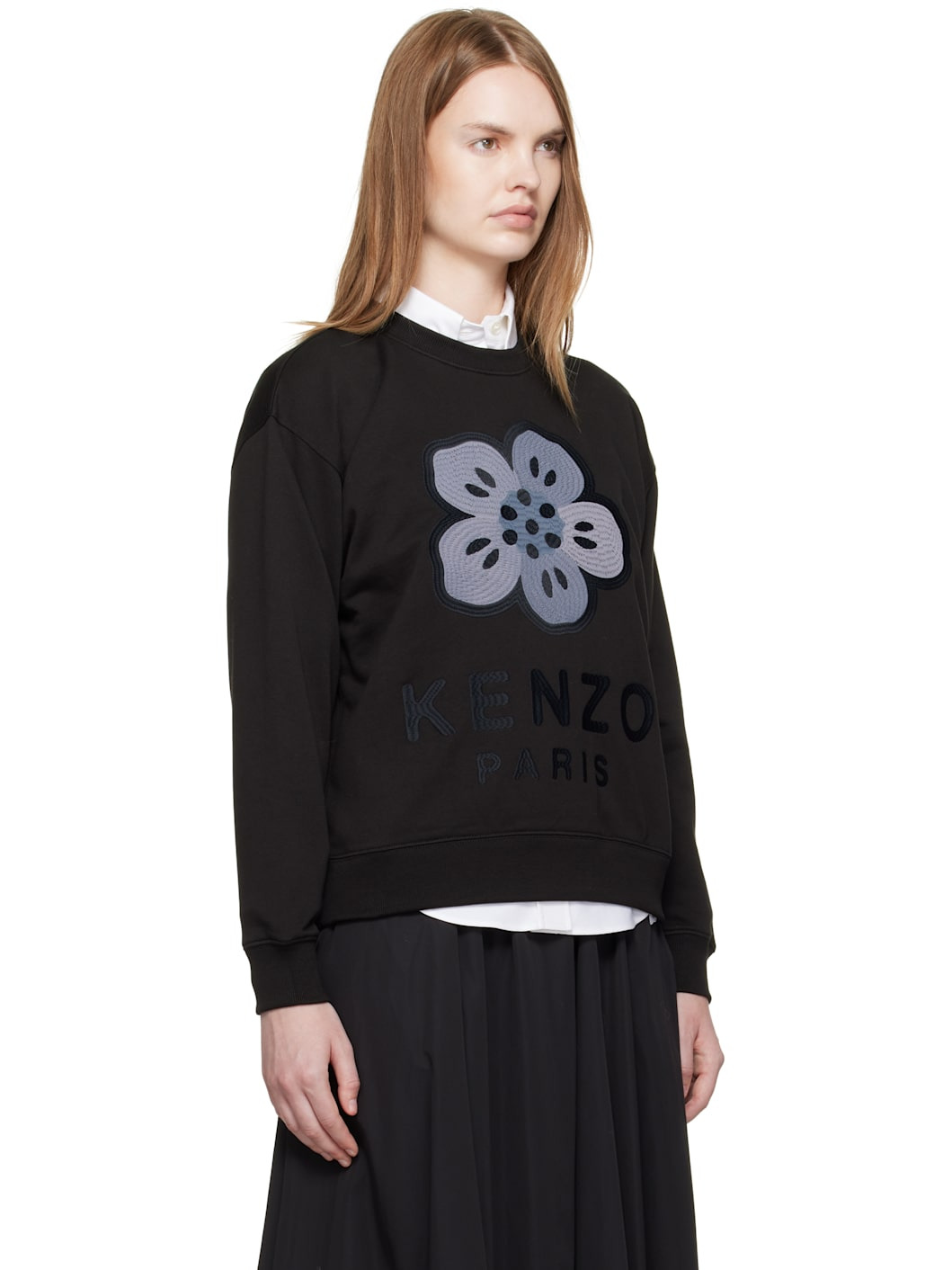 Black Kenzo Paris 'Boke Flower' Embroidered Sweatshirt - 2