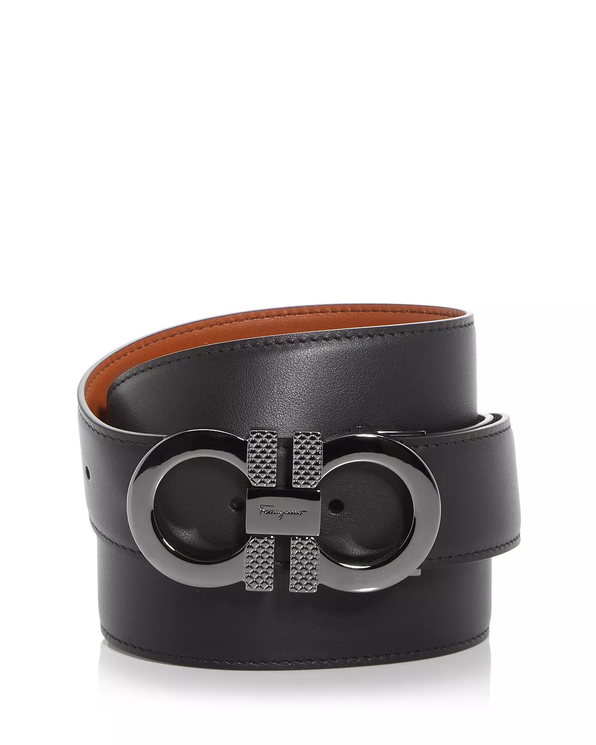 Men's Double Gancini Reversible Leather Belt - 1