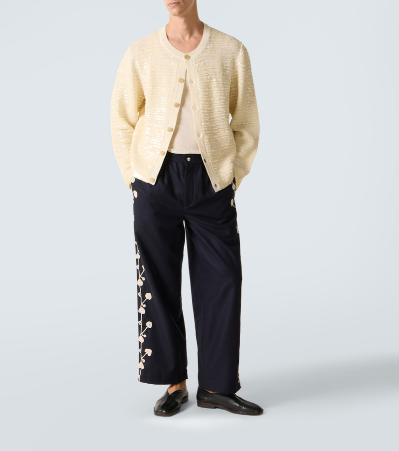 BODE Sequin Spotlight embellished wool cardigan outlook