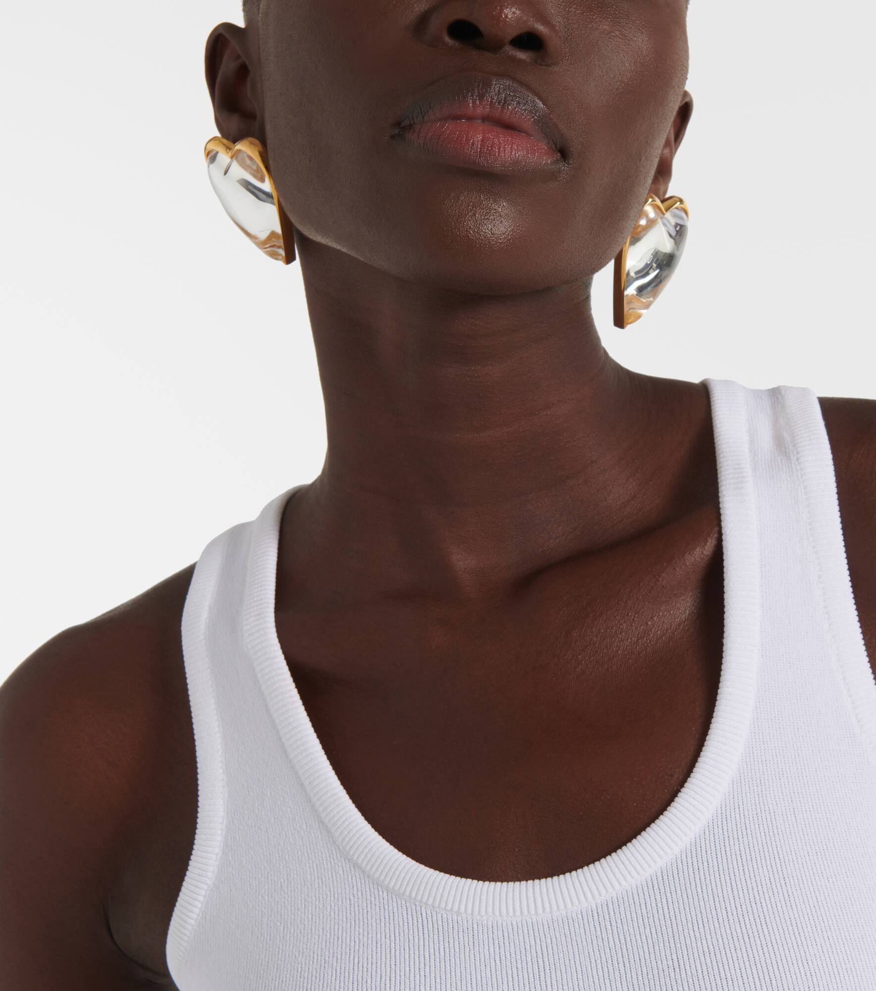 【ALAIA】Le Coeur Bombe mirror-effect earrings Alaïa Le Cœur Bombe mirror-effect earrings | mytheresa