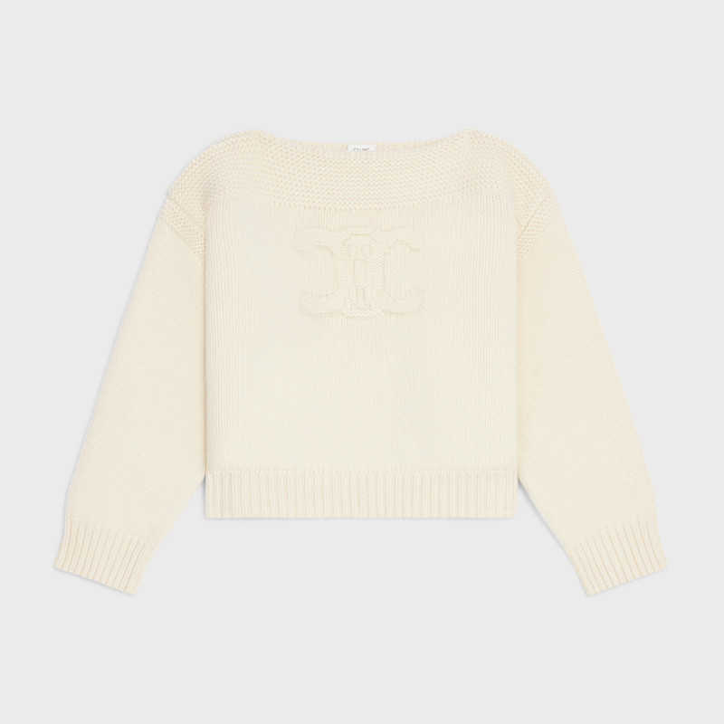 boat neck sweater in chunky cashmere 1