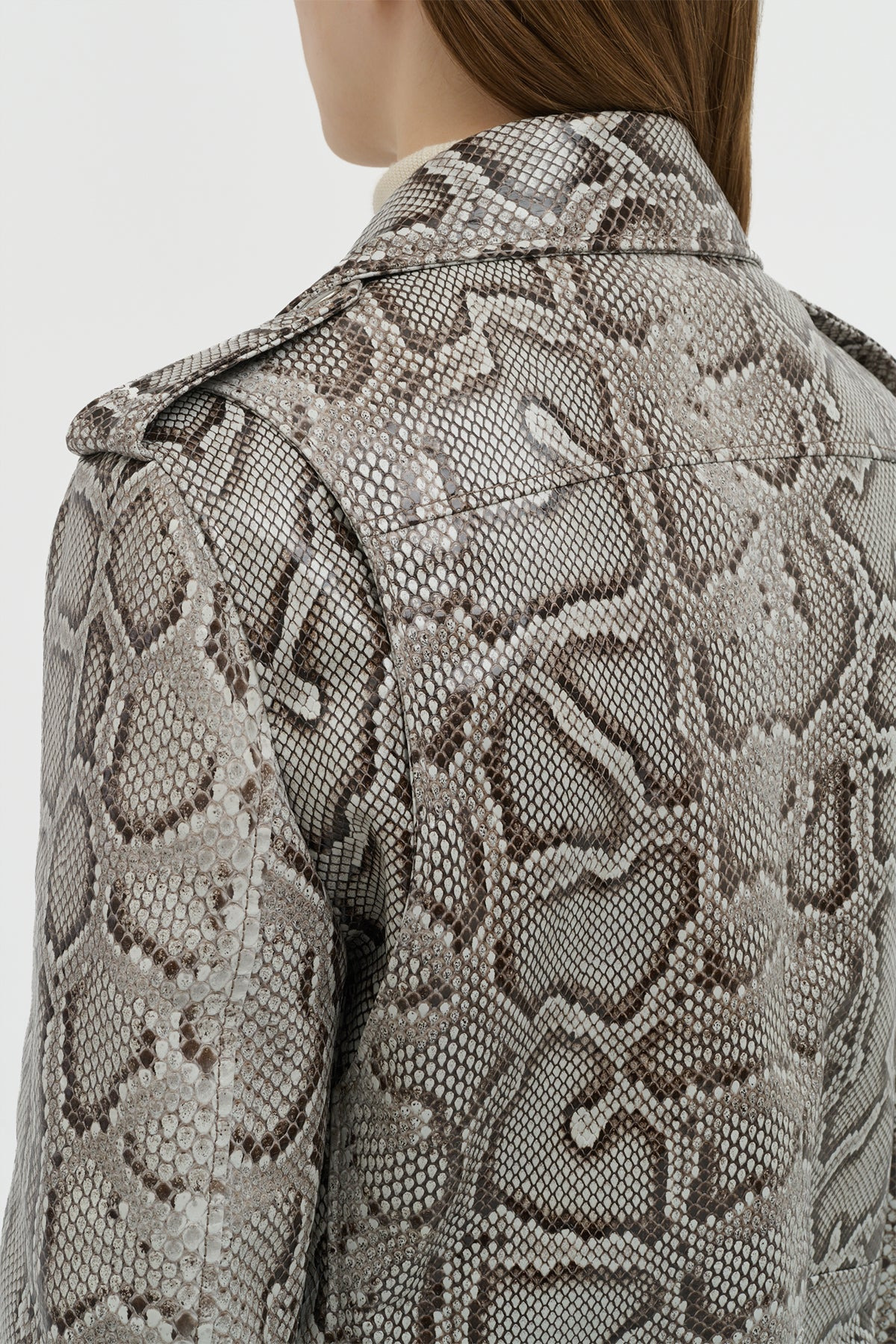 Anton Biker Jacket in Greyscale Inversa™ Snakeskin - 8