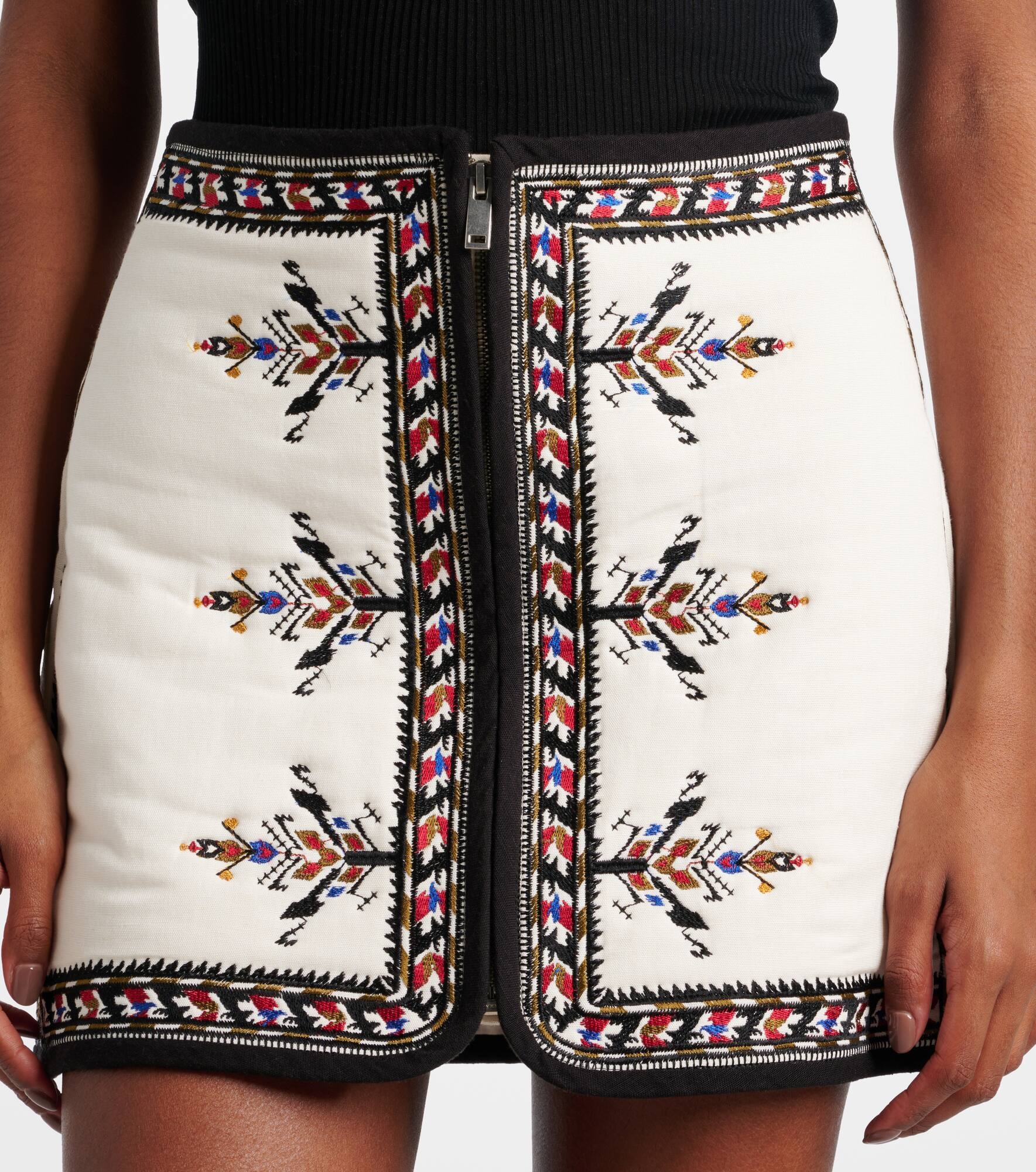 Zeria embroidered cotton miniskirt - 4