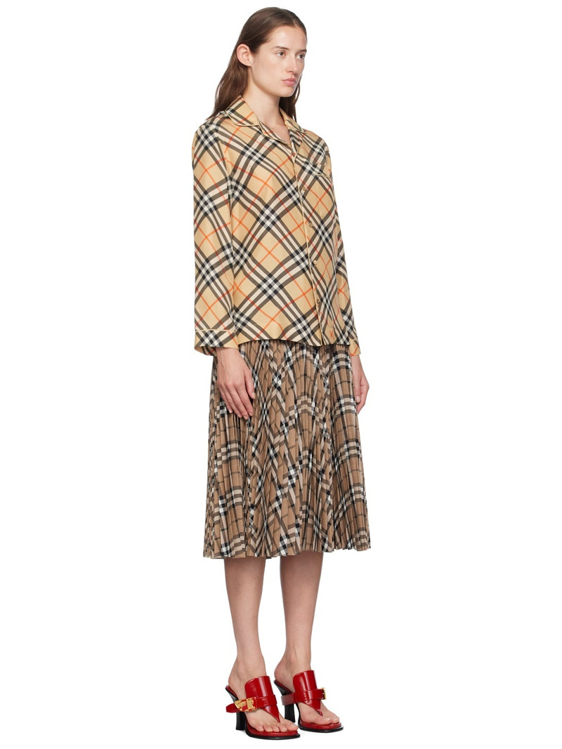 Burberry Beige Check Pyjama Shirt outlook