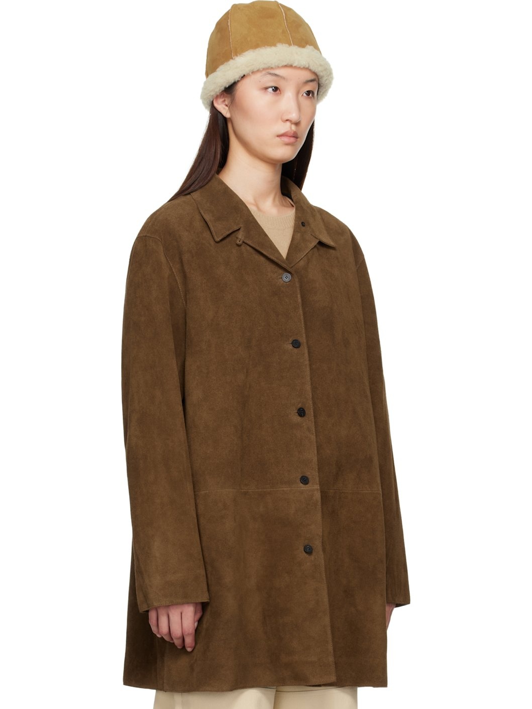 Tan Long Suede Jacket - 2
