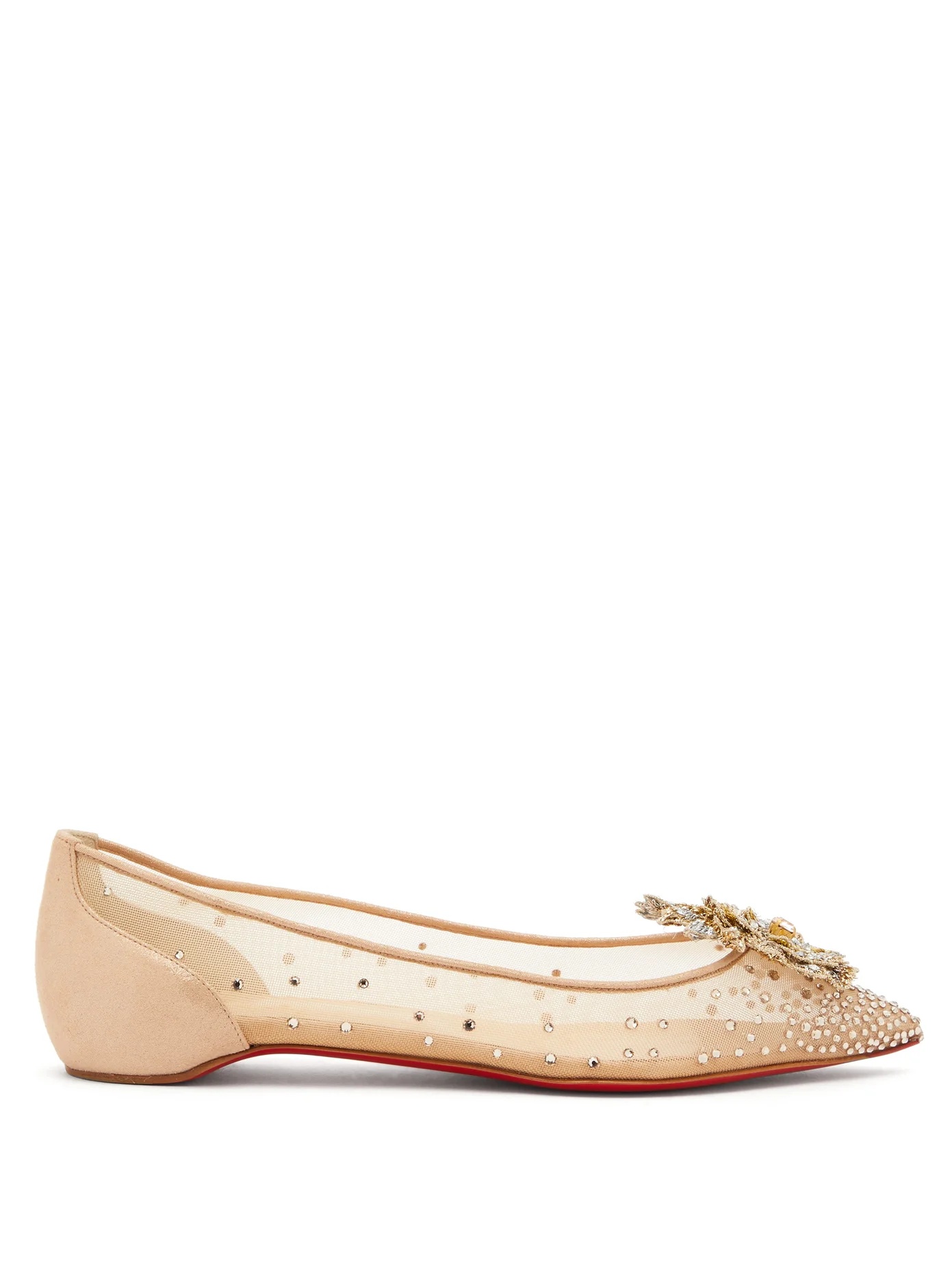 Marenude crystal-embellished mesh ballet flats - 1