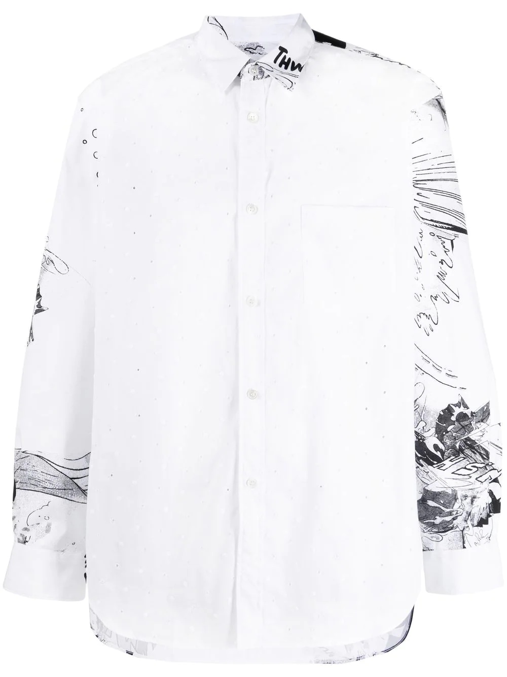 graphic-print button-up shirt - 1