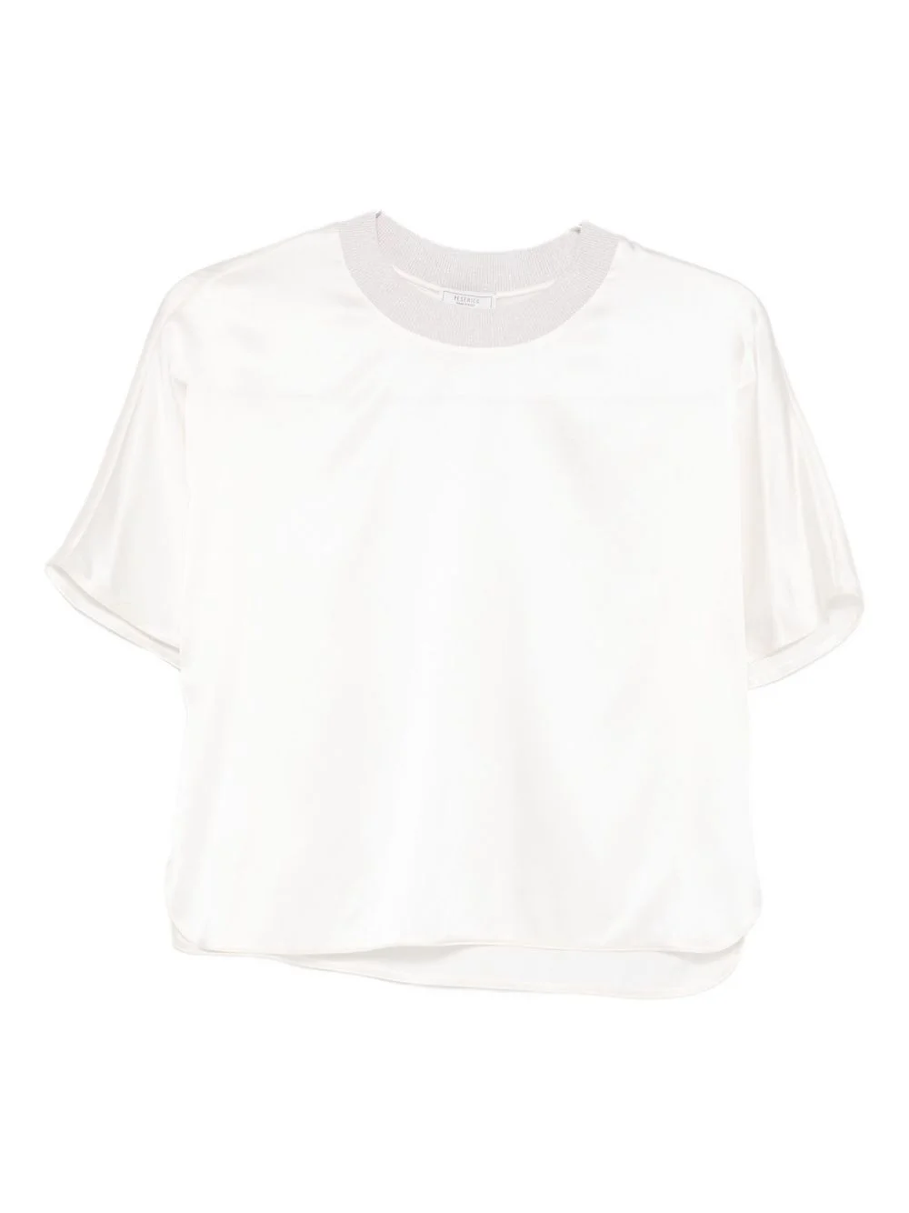 round-neck silk blouse - 1