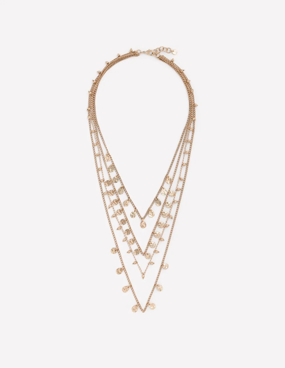 Metal Layering Necklace-Gold - 1