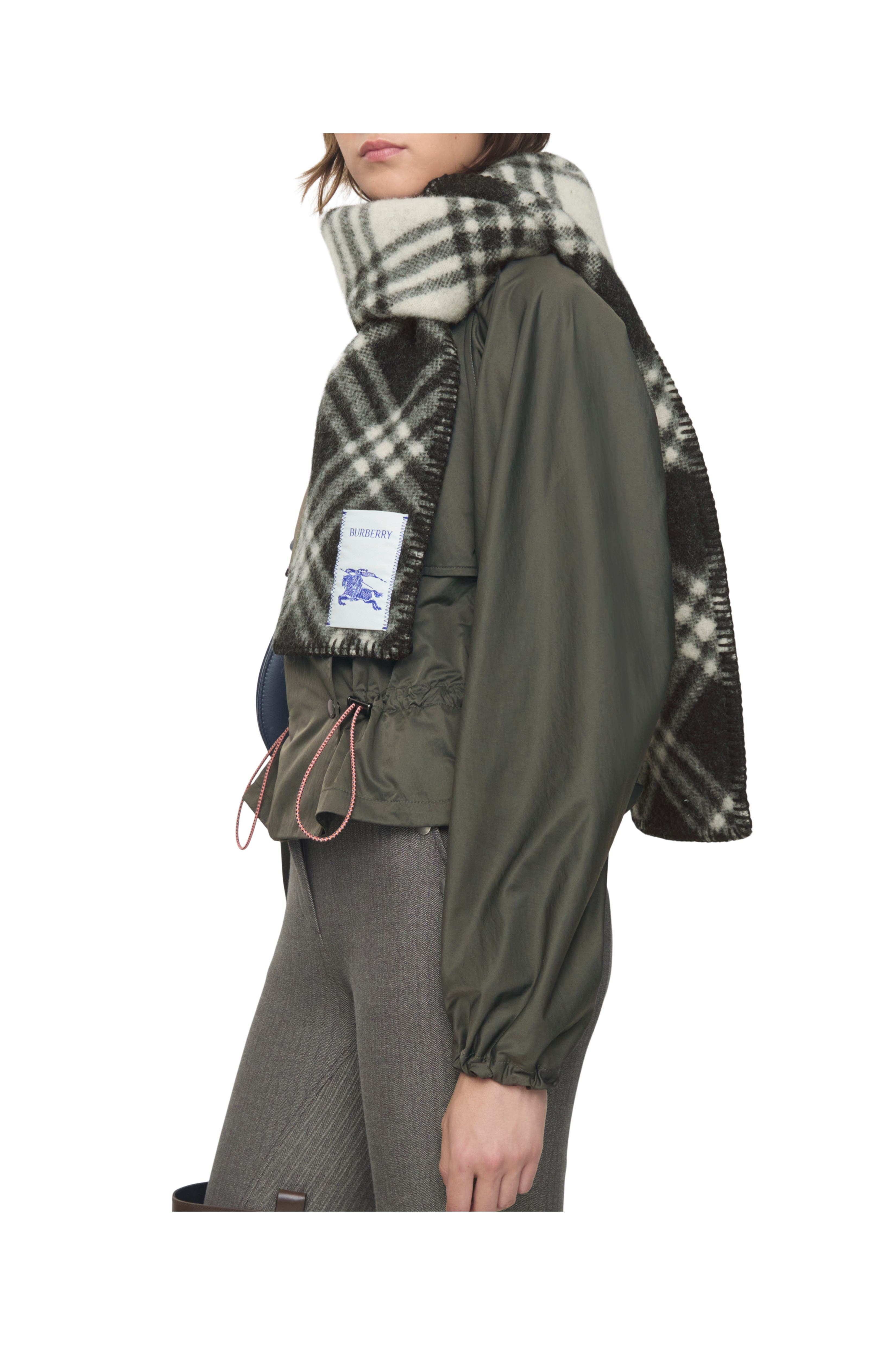 burberry Narrow Check Wool Scarf in Black at Nordstrom - 3